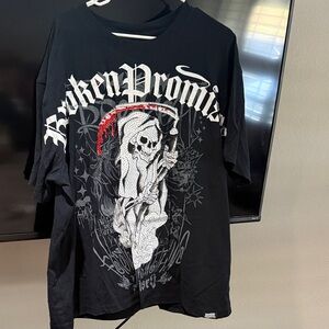 Ed Hardy Black T-Shirt with White Logo